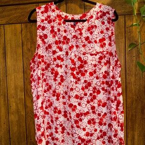 Floral Red Sleeveless Top